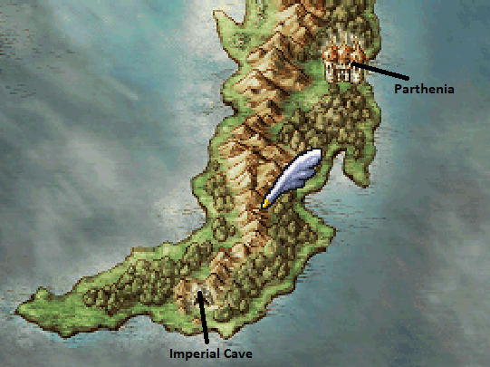 Imperial Cave and Parthenia Map Locations